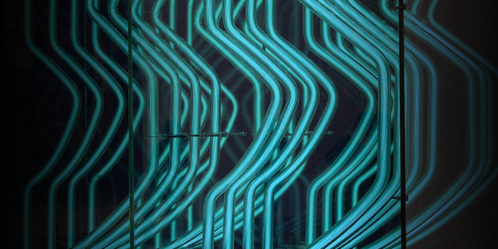 Turquoise blue data centre lines