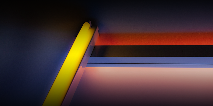 Yellow neon fluorescent tube