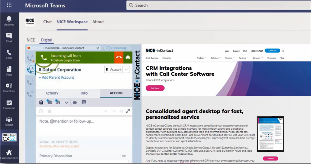 NICE CX One for Microsoft Teams