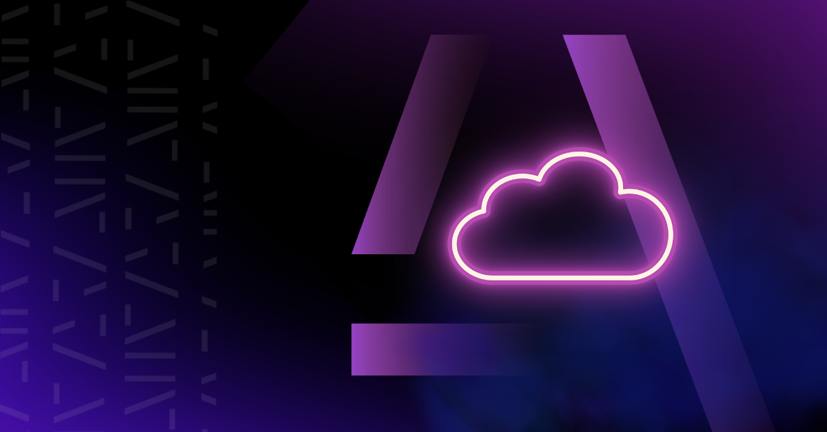 Purple LED cloud outline on a deeper purple background