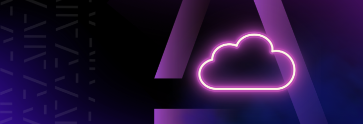 Purple LED cloud outline on a deeper purple background