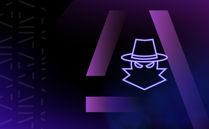 cyber criminal outline on purple background