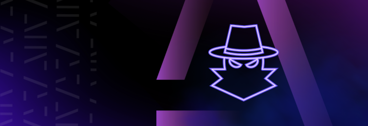 cyber criminal outline on purple background